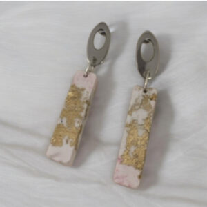 Modelo Pendientes Colgantes Mármol Dorado Mate